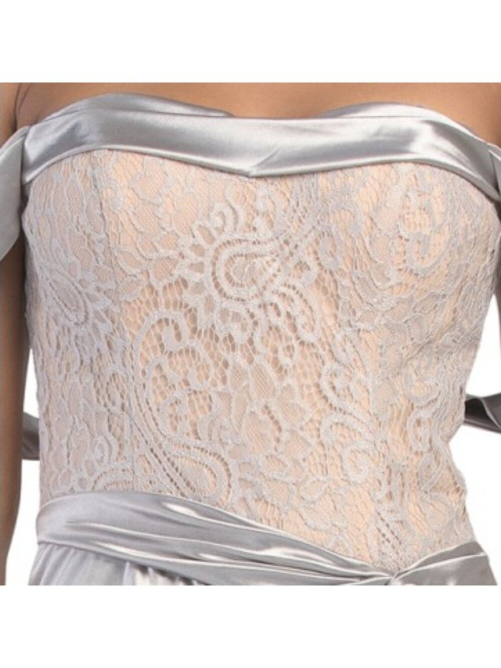 RENE BY RENE RUIZ Off The Shoulder Metallic Gown - Picture 3 of 5